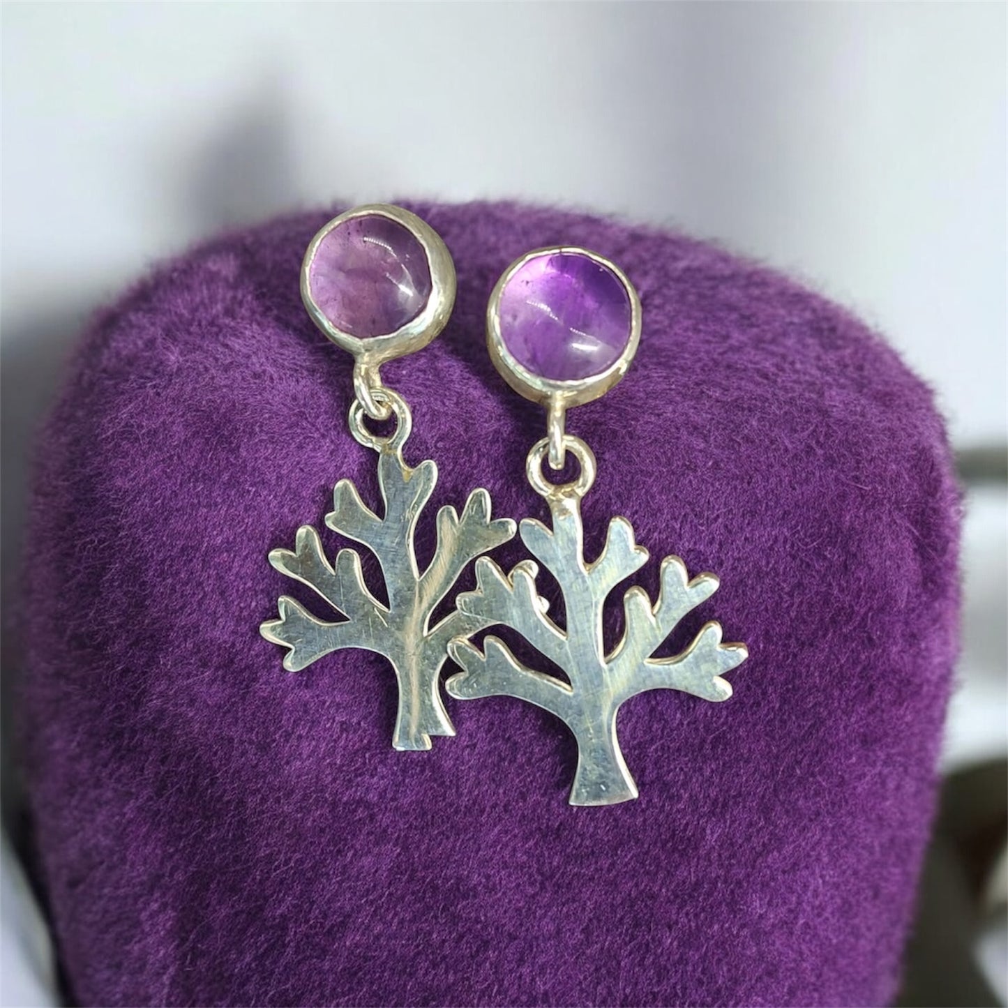 Ametist Hayat Ağacı Gümüş Kolye