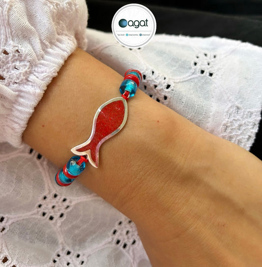 Mercan mozaik balık bileklik