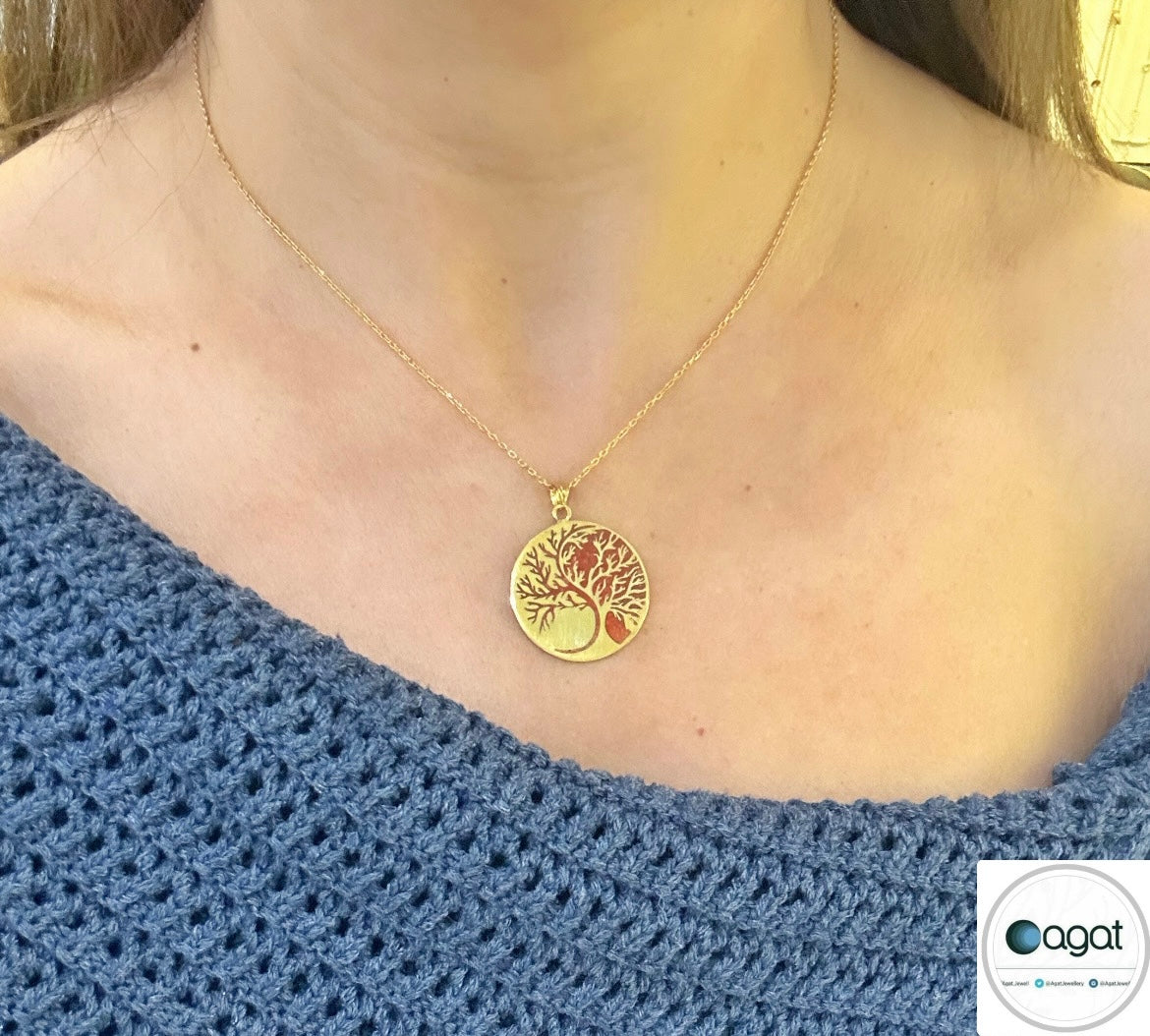 Yaşam Ağacı Mozaik Mercan Kolye
