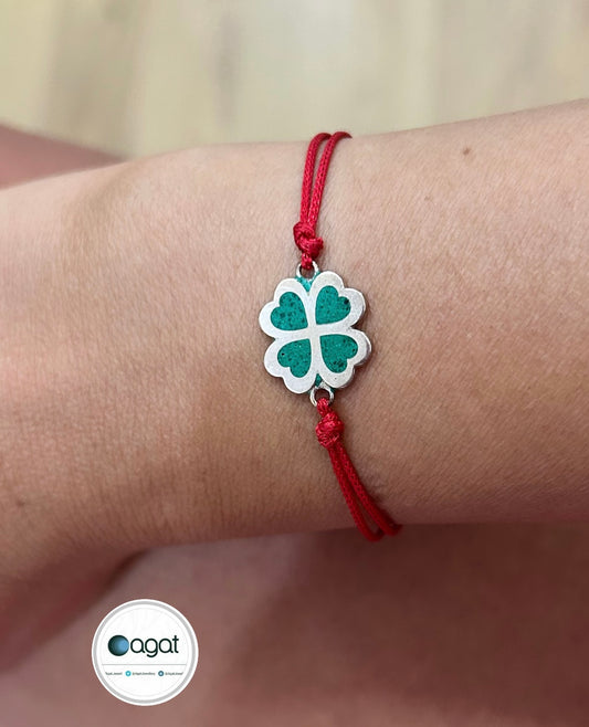 Yonca Malahit mozaik gümüş bileklik