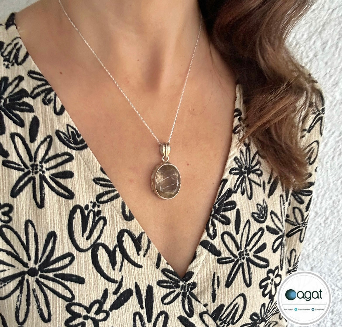 Golden Rutil Kuvars tasarım kolye