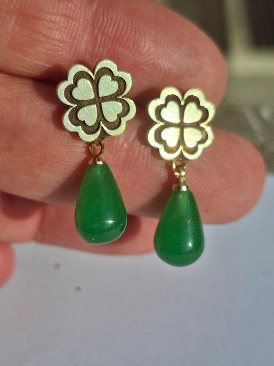 Yonca Yeşim gümüş küpe