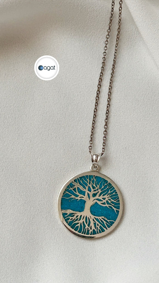 Turkuaz Hayat Ağacı kolye