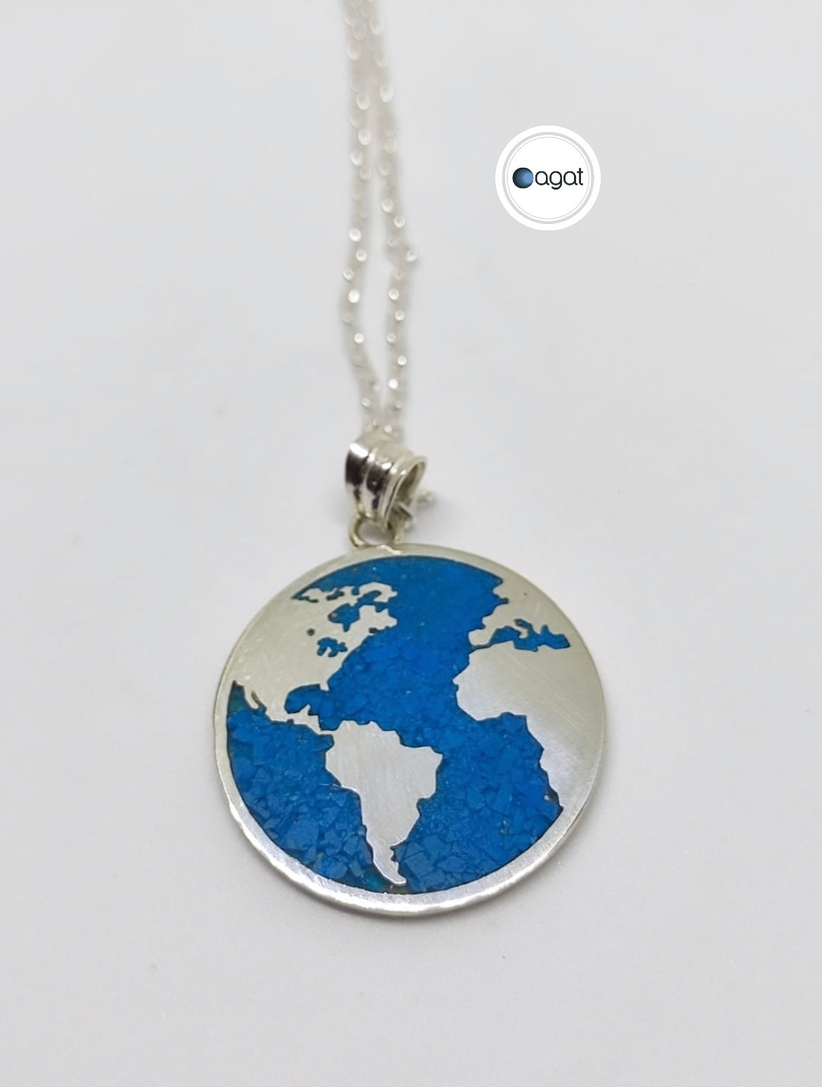 Turkuaz Dünya mozaik kolye
