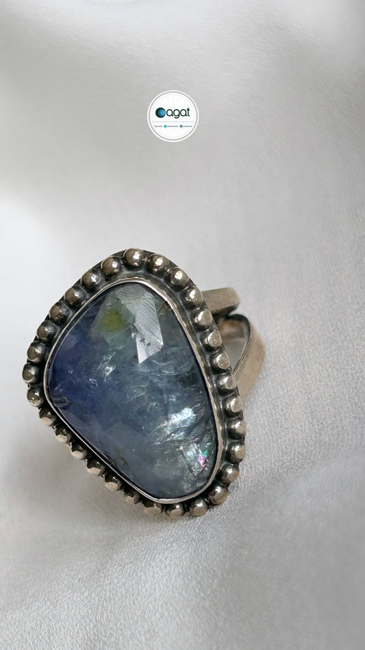 Tanzanit gümüş yüzük