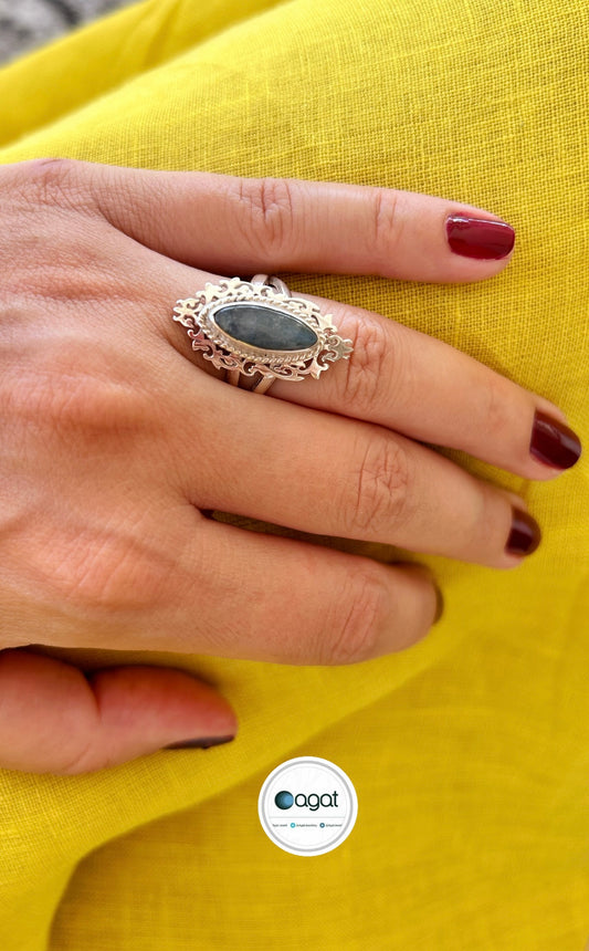 Labrodorit Gümüş Tasarım yüzük