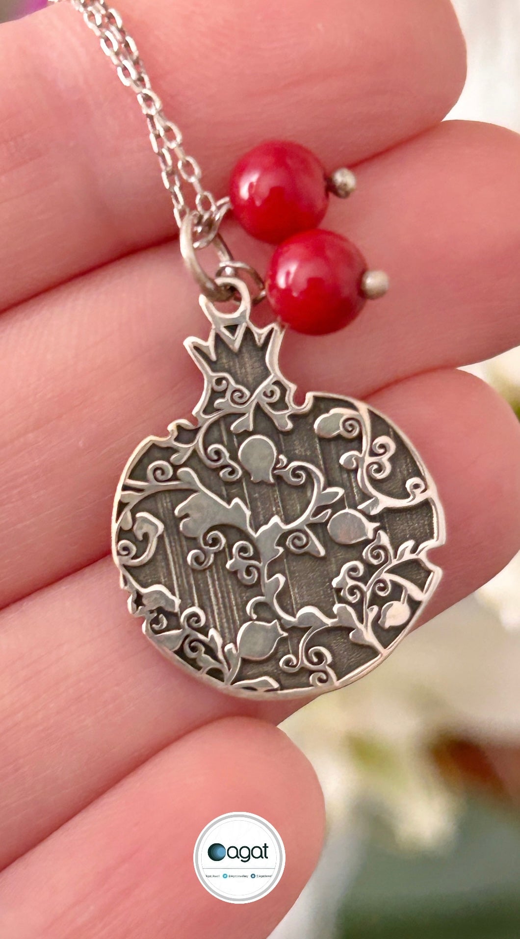 Nar Tasarım Mercan detaylı kolye