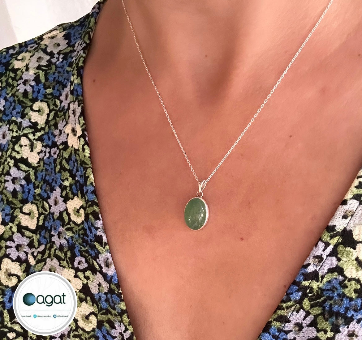 Yeşim gümüş kolye