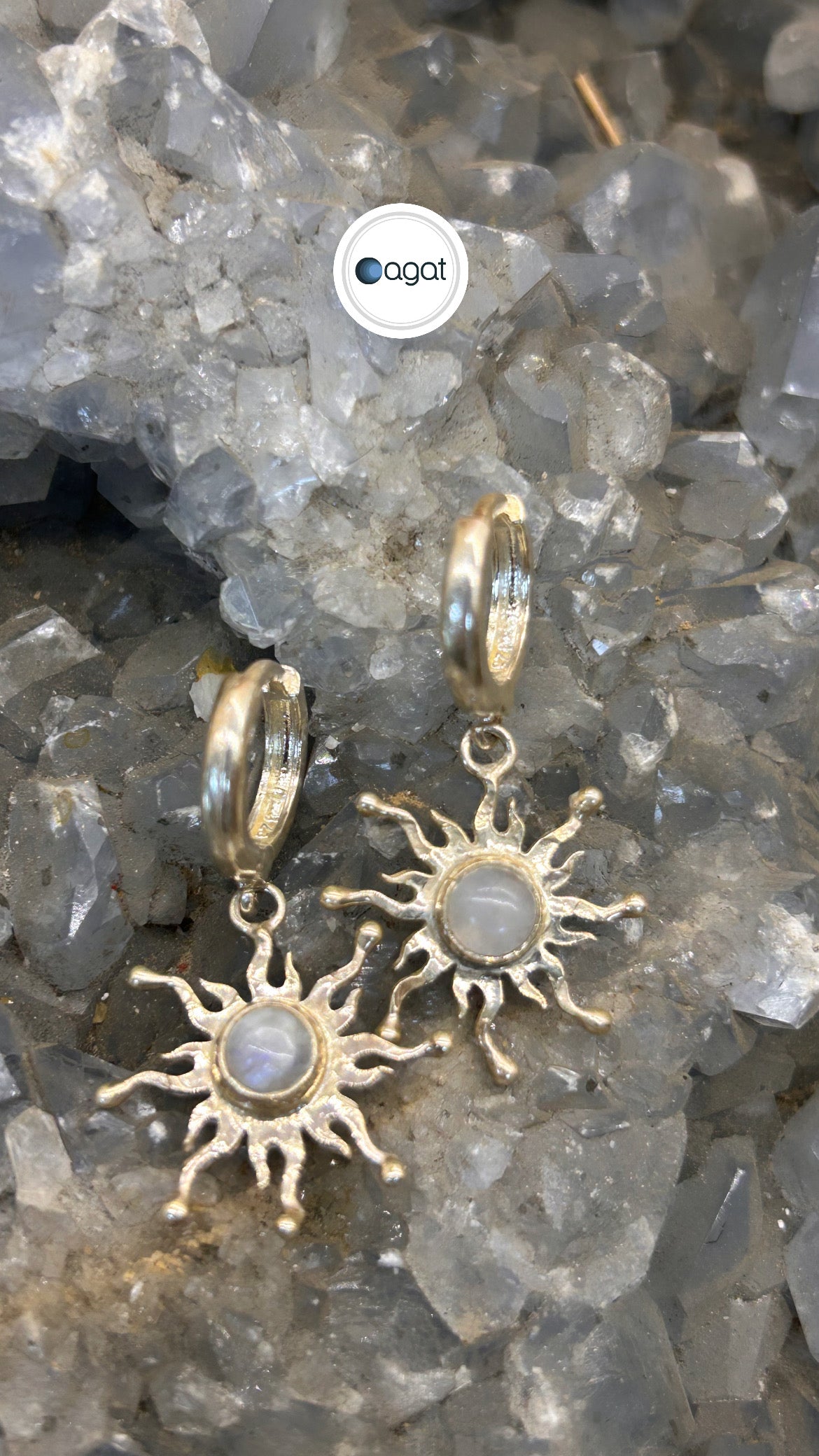 Ay taşı güneş küpe