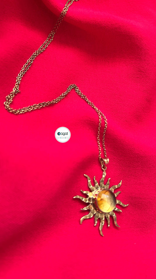 Güneş kehribar kolye