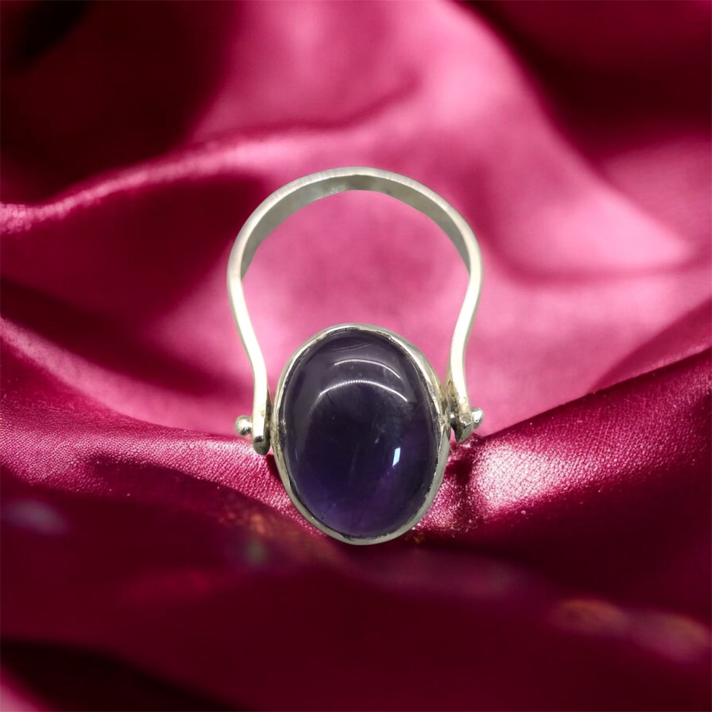 Ay Taşı & Ametist çift taraflı yüzük