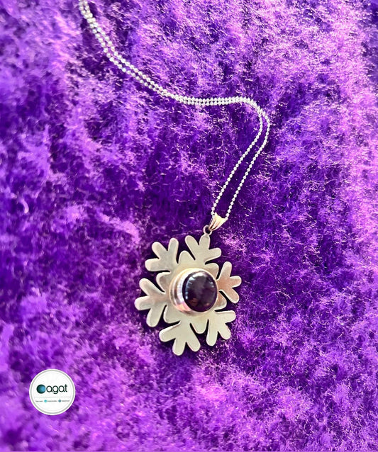 Gümüş Amatist Kolye