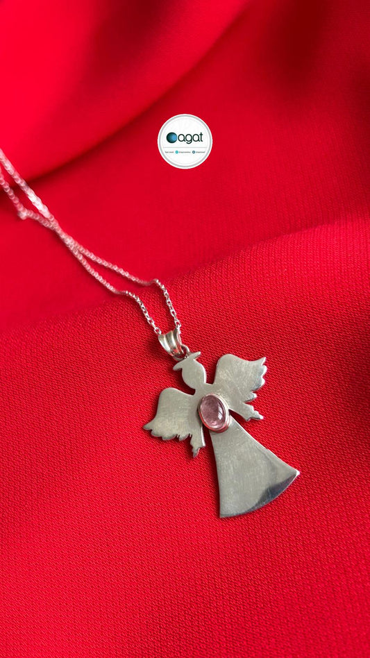 Gümüş Turmalin Melek Kolye