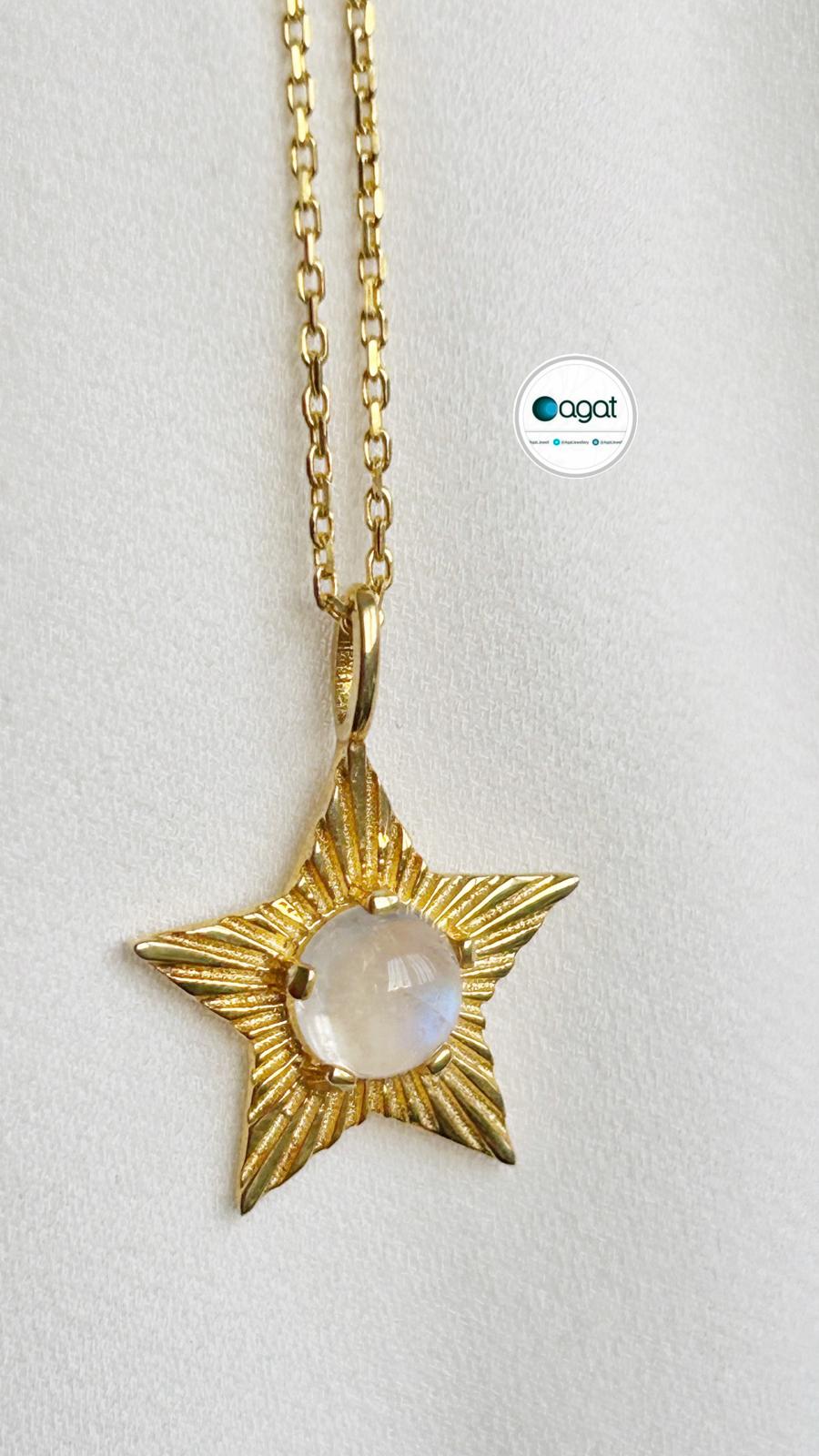 Gümüş Aytaşı Yıldız Kolye