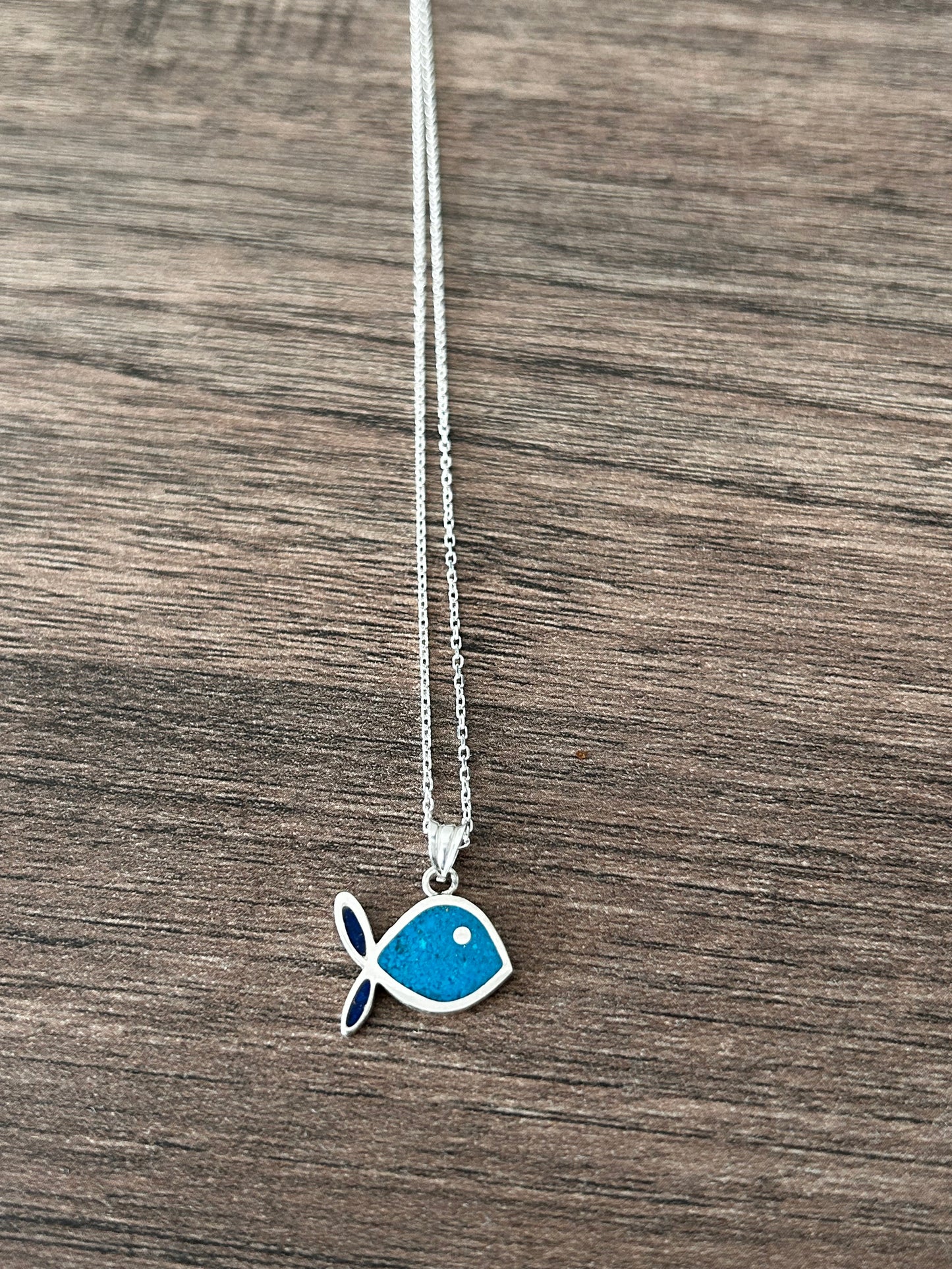 Turkuaz & Lapis Balık kolye