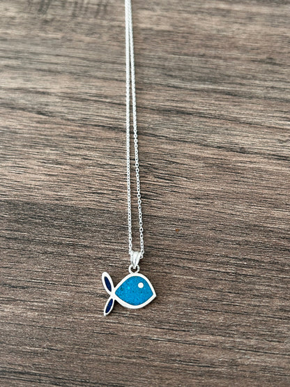 Turkuaz & Lapis Balık kolye