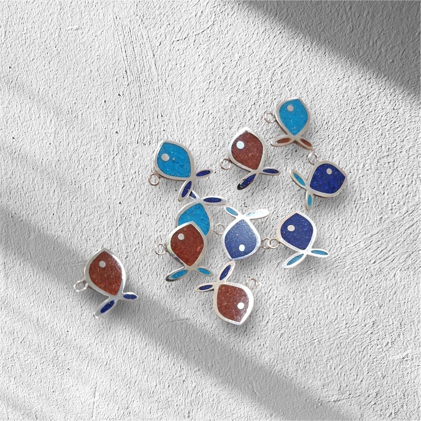 Gümüş mozaik kolye