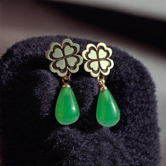 Yonca Yeşim gümüş küpe