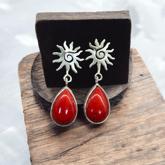 Mercan güneş küpe