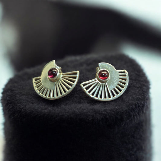 Lal taşı gümüş küpe