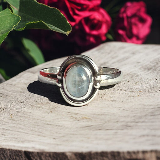 Ay taşı gümüş yüzük