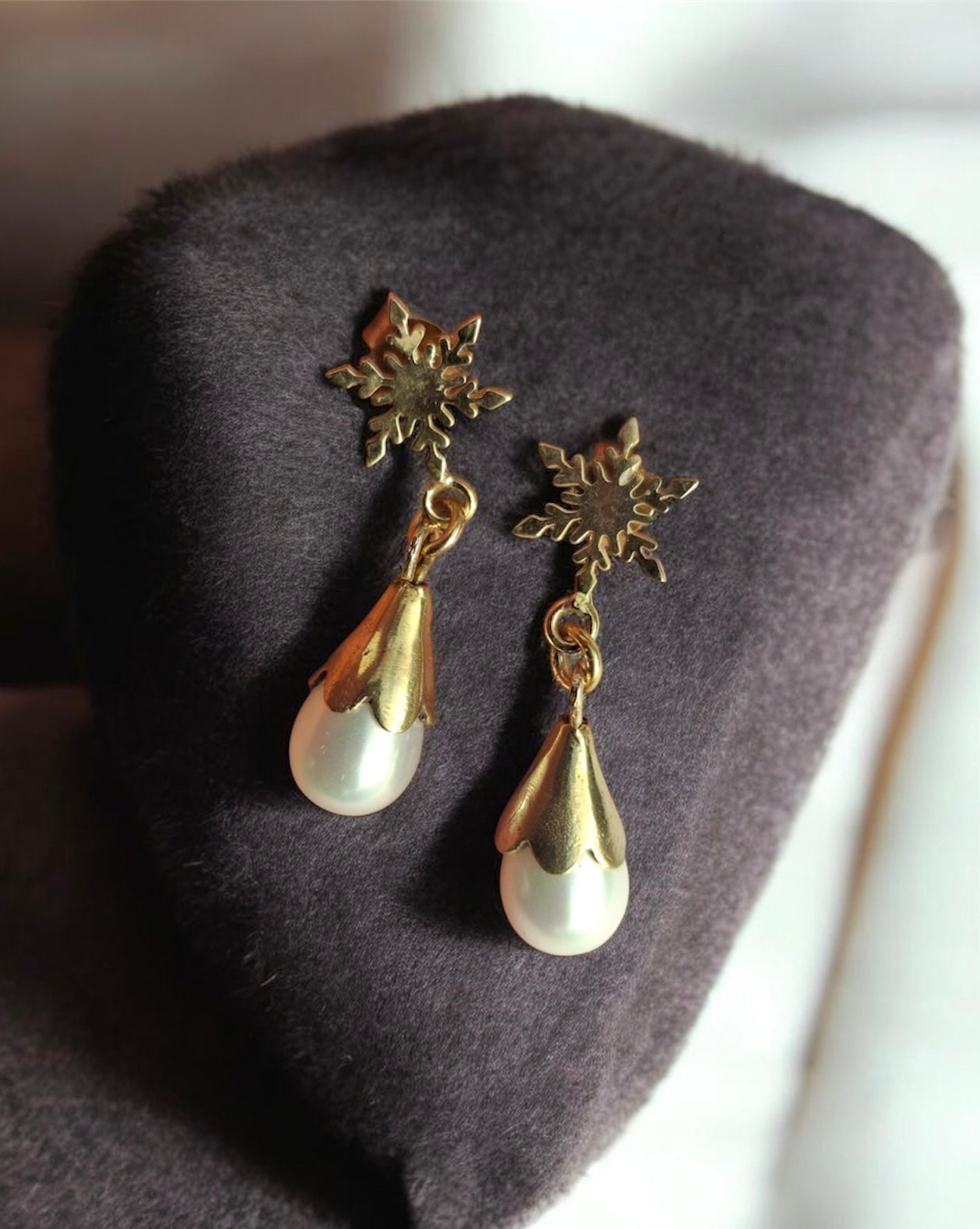 İnci kar tanesi gümüş küpe