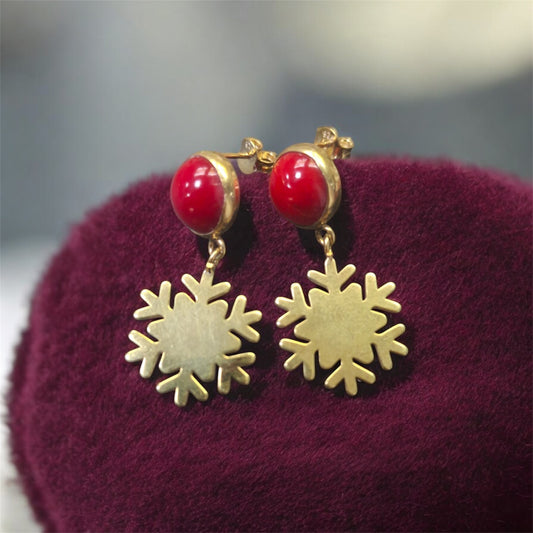 Mercan Kar tanesi gümüş küpe