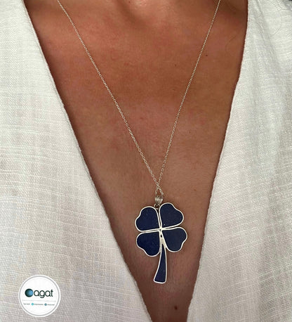 Yonca Malahit & Lapis gümüş kolye