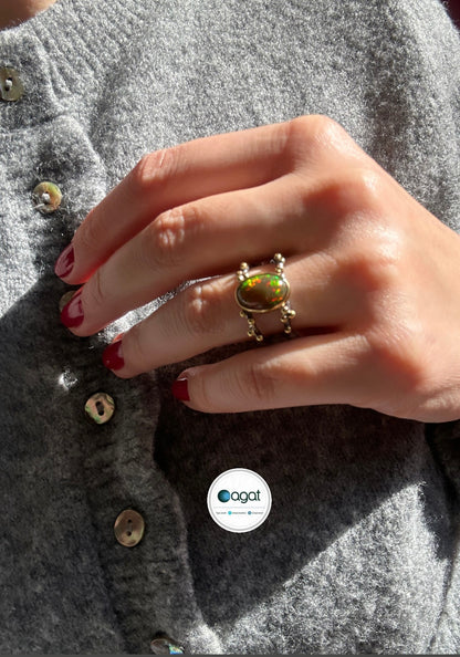 Tasarım Opal gümüş yüzük