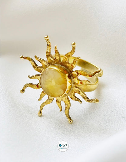 Kehribar Güneş Yüzük