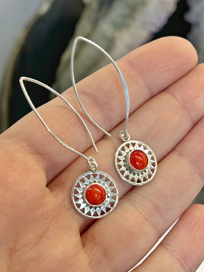Mercan Gümüş Kolye & Küpe set