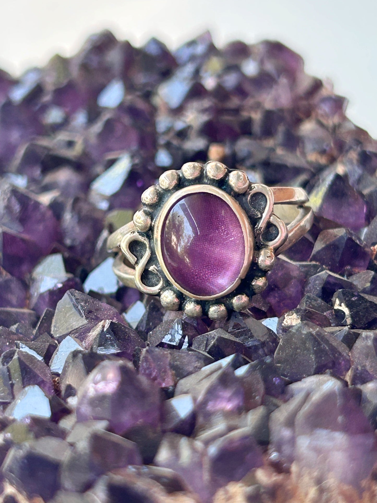 Ametist Gümüş Tasarım yüzük