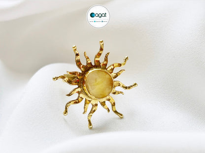 Kehribar Güneş Yüzük