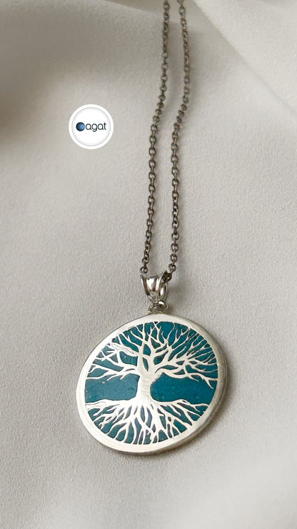 Turkuaz Hayat Ağacı kolye