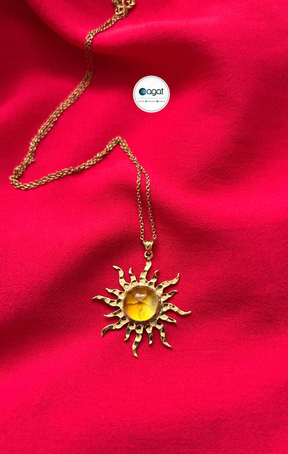 Güneş kehribar kolye