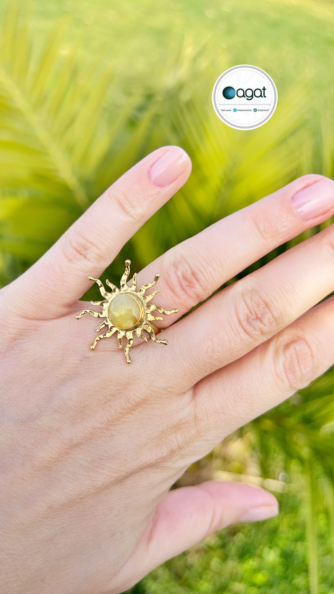 Kehribar Güneş Yüzük