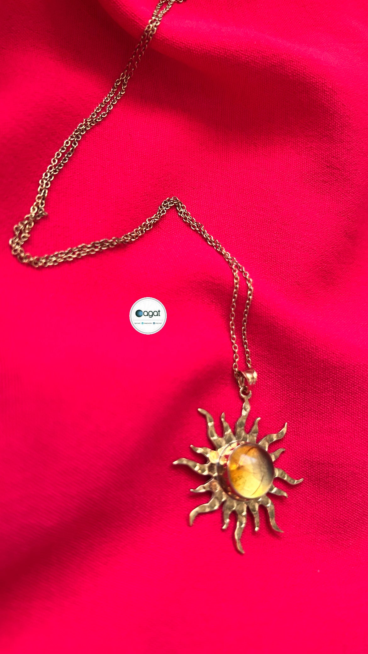 Güneş kehribar kolye