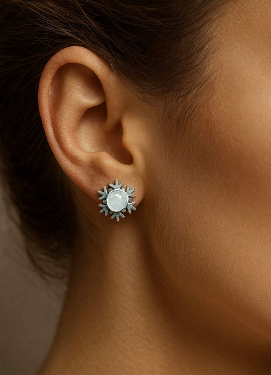 Ay taşı kar tanesi küpe