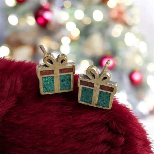 Hediye kutusu Mercan & Malahit küpe