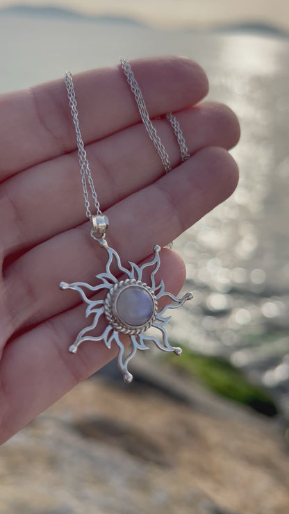 Ay taşı güneş kolye